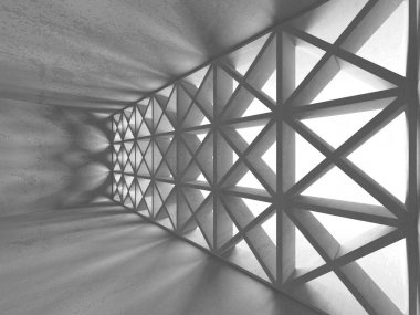 Karanlık beton boş oda 