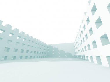 Fütüristik beyaz mimari tasarım  