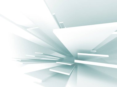 Fütüristik beyaz mimari tasarım  