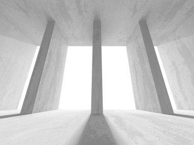 Karanlık beton boş oda 