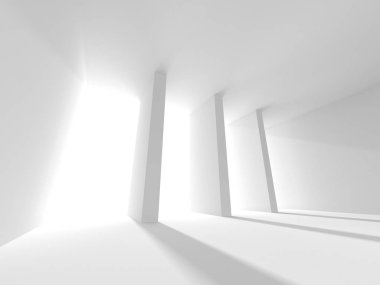 Fütüristik beyaz mimari tasarım  