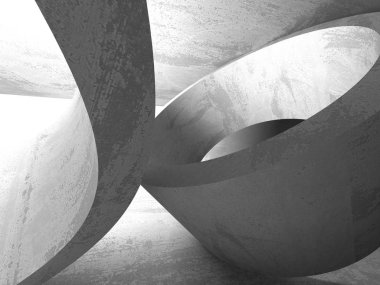 Karanlık beton boş oda 