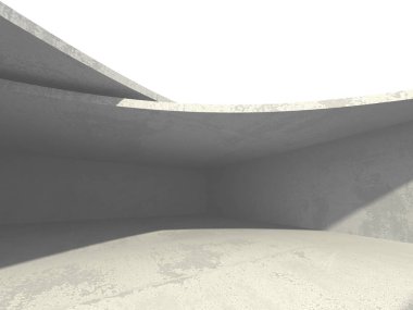 Karanlık beton boş oda 