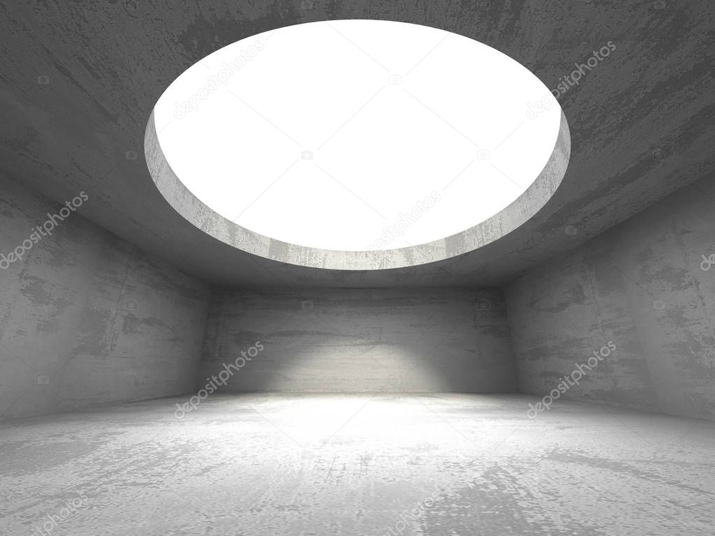 Dark concrete empty room 