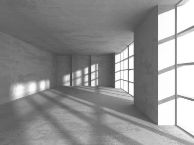 Karanlık beton boş oda