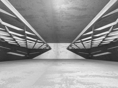 Karanlık beton boş oda