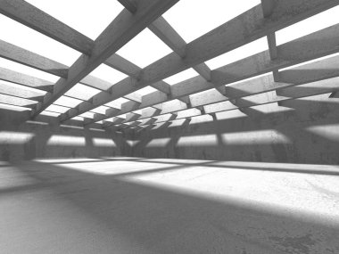 Karanlık beton boş oda