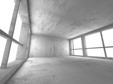 Karanlık beton boş oda