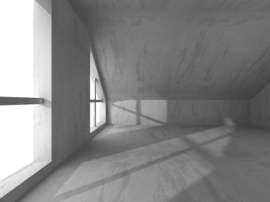 Karanlık beton boş oda