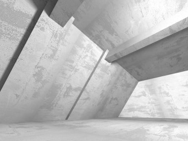 Karanlık beton boş oda