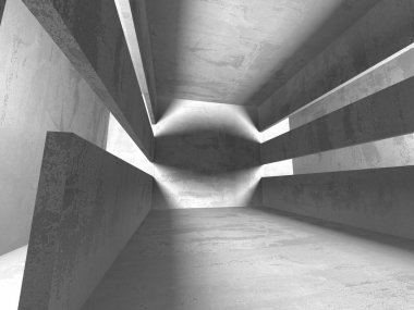 Karanlık beton boş oda