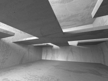 Karanlık beton boş oda