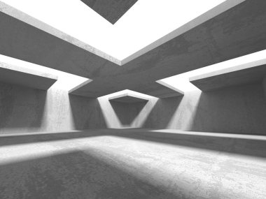 Karanlık beton boş oda