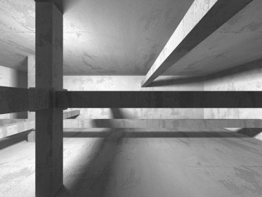 Geometrik beton mimari arka plan. 3D render illüstrasyon