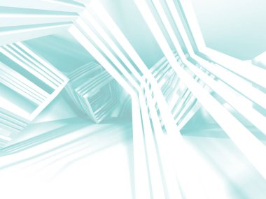 Soyut modern beyaz mimari arka planı. 3d resimleme