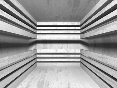 Geometrik beton mimari arka plan. 3D render illüstrasyon