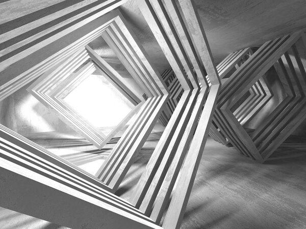 Абстрактный геометрический бетонный фон архитектуры. Трехмерная иллюстрация
