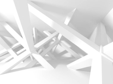 Soyut modern beyaz mimari arka planı. 3d resimleme