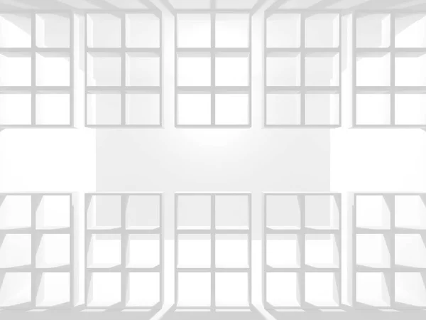 Fehér Architecture Építőipari Modern Belső Háttérrel Render Illusztráció — Stock Fotó