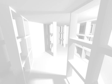 Soyut mimari modern tasarım arka planı. 3d resimleme