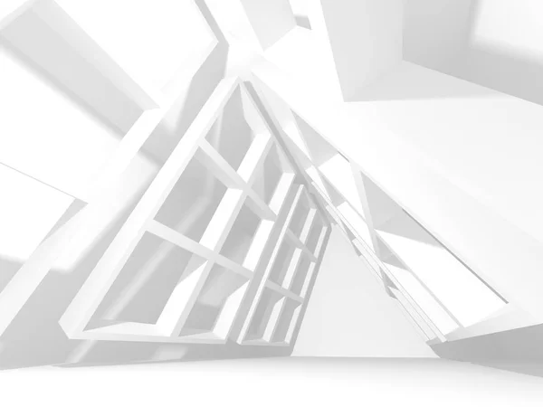 Futurista Branco Arquitetura Design Fundo Ilustração Renderização — Fotografia de Stock