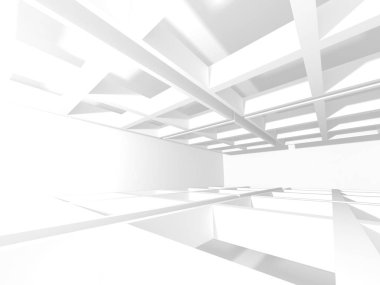 Geometrik beton mimari arka plan. 3D render illüstrasyon