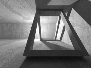 Karanlık beton boş oda