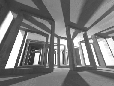 Karanlık Bodrum boş odası iç