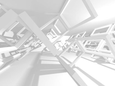 Soyut mimari modern tasarım arka planı. 3d resimleme