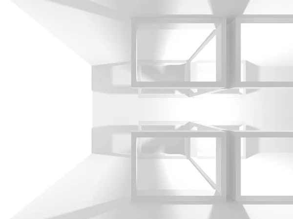Witte Het Platform Bouw Moderne Interieur Achtergrond Render Illustratie — Stockfoto