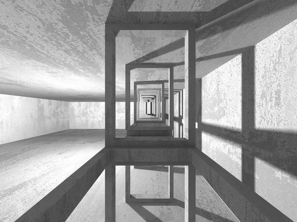 Geometrik beton mimari arka plan. 3D render illüstrasyon