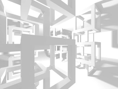 Soyut mimari modern tasarım arka planı. 3d resimleme