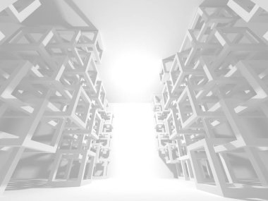 Soyut mimari modern tasarım arka planı. 3d resimleme