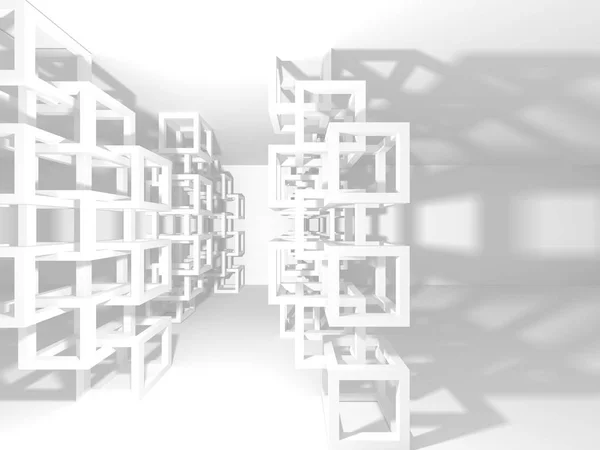 Futuristische Weiße Architektur Design Hintergrund Darstellung — Stockfoto