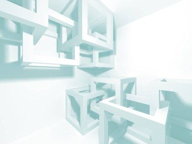 Soyut mimari modern tasarım arka planı. 3d resimleme