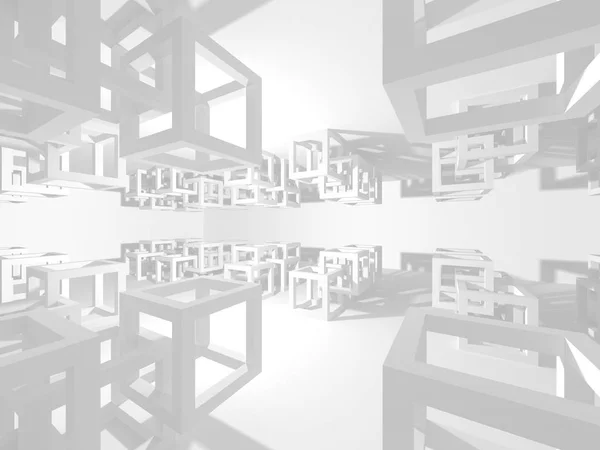 Φουτουριστική Αρχιτεκτονική Λευκό Φόντο Σχέδιο Απεικόνιση Απόδοσης — Φωτογραφία Αρχείου