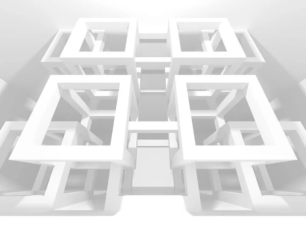 Architektura Biały Budowlanych Nowoczesne Wnętrza Tło Render Ilustracja — Zdjęcie stockowe