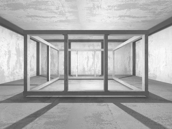 Dark concrete empty room — Stock Photo, Image