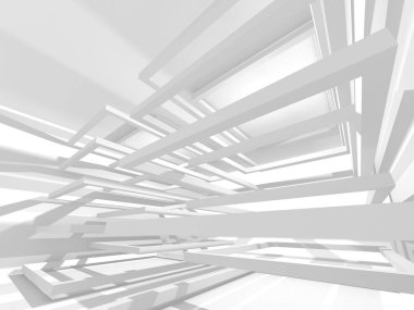 Soyut modern beyaz mimari arka planı. 3d resimleme