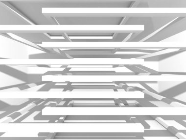 Soyut modern beyaz mimari arka planı. 3d resimleme