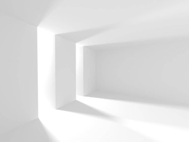 Soyut modern beyaz mimari arka planı. 3d resimleme