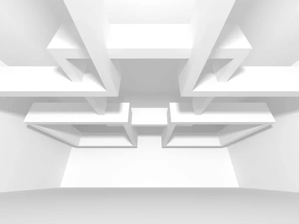 Arquitetura Branca Construção Moderna Interior Fundo Ilustração Renderização — Fotografia de Stock