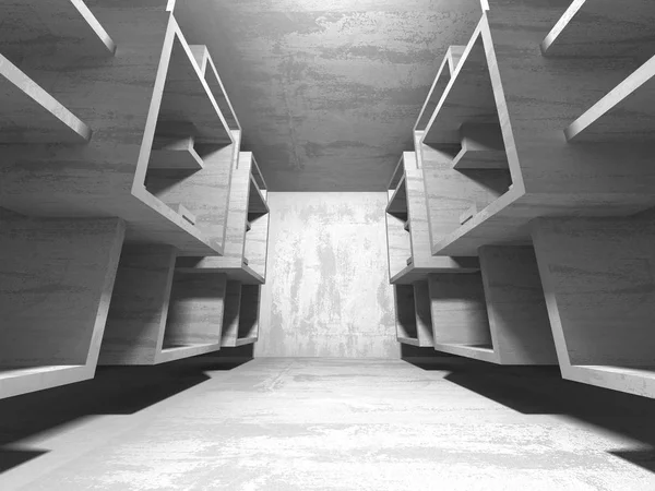 Geometrik beton mimari arka plan. 3D render illüstrasyon