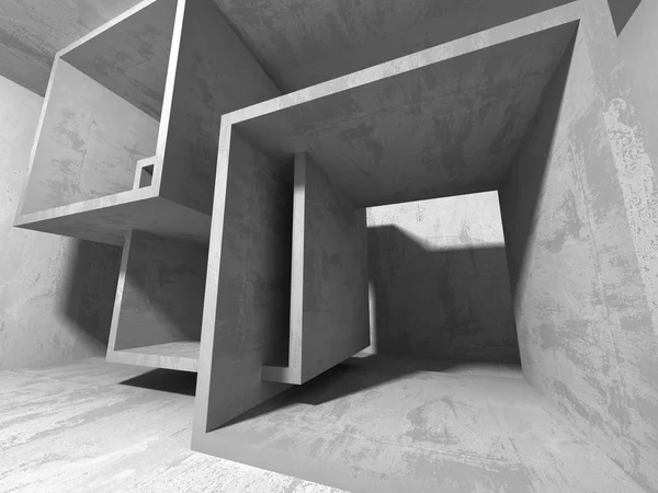 Dunkler Leerer Raum Rostige Betonwände Architektur Grunge Hintergrund Darstellung — Stockfoto
