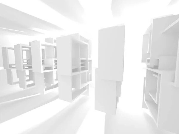 Abstrakti Moderni Valkoinen Arkkitehtuuri Tausta Havainnollistaminen — kuvapankkivalokuva