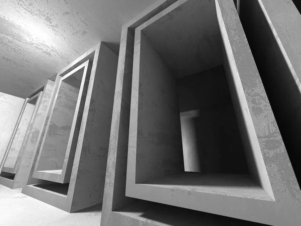 Dark Empty Room Concrete Rusty Walls Architecture Grunge Background Render — Stock Photo, Image