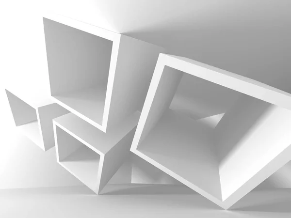 抽象的现代白色建筑背景 3D渲染说明 — 图库照片