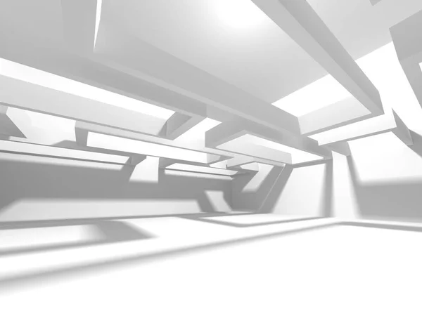 抽象的な現代の白い建築の背景 3Dレンダリング図 — ストック写真