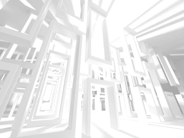 Weiße Architektur Bau Modernen Innenraum Hintergrund Darstellung — Stockfoto