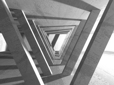 Geometrik beton mimari arka plan. 3D render illüstrasyon